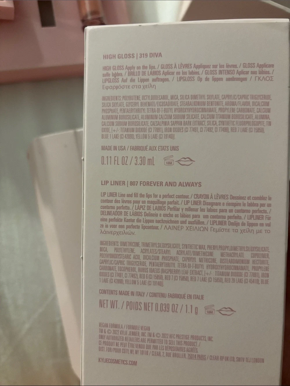 Kylie Cosmetics Pink Lipstick & Lip Kit Set PR PACKAGE